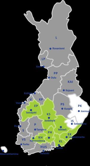 Kiilassa mukana olleet organisaatiot Keski-Suomen sairaanhoitopiiri (KSSHP) Etelä-Karjalan