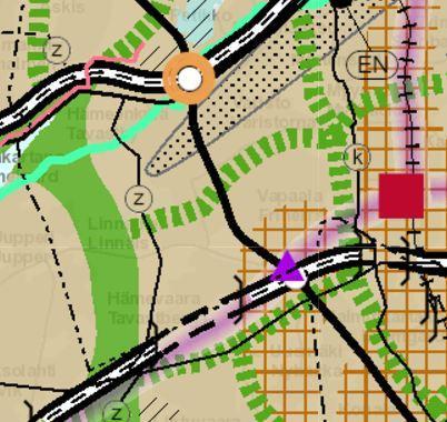 Osallistumis- ja arviointisuunnitelma nro 002345, 5.4.2017 sivu 3 Maakuntakaava Asemakaavamuutosalue on tiivistettävää ( ) taajamatointojen aluetta ( ).