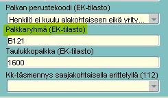 2.18 Palkkaryhmä tai vaativuustaso (PrVaatAm) Tilastoaineistossa ilmoitetaan työehtosopimuksen mukainen tai työsopimuksella sovittu palkkaryhmä, johon henkilö kuuluu.