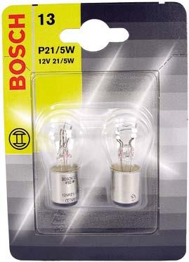 PB12015 Bosch (12594) P21/4W 21/4W 12V BAZ15d IP 2/20 kpl 2-napainen PB13499 Bosch (13499) P21/5W 21/5W 24V BAY15d 1/10 kpl tartunnat eri kork.