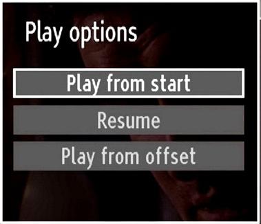 You should then switch on the TV to enable recording feature. Otherwise, recording feature will not be available. Select a recorded item from the list (if previously recorded) by using / button.