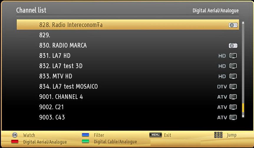 (*) LCN is the Logical Channel Number system that organizes available broadcasts in accordance with a recognizable channel sequence.