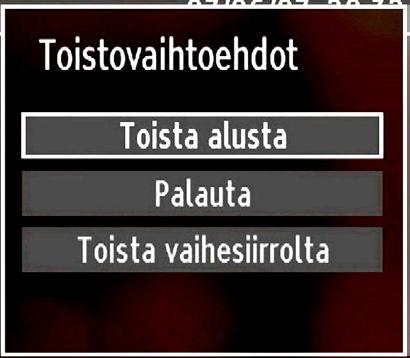 Tallennettujen ohjelmien katsominen Päävalikossa, käytä tai painikkeita Mediaselaimen valitsemiseksi.