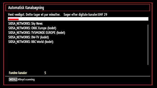 Den følgende meddelelse vises på skærmen: Vælg Ja eller Nej ved at markere elementet med eller knapperne og trykke på OK. Du kan vælge frekvensområdet fra denne skærm.