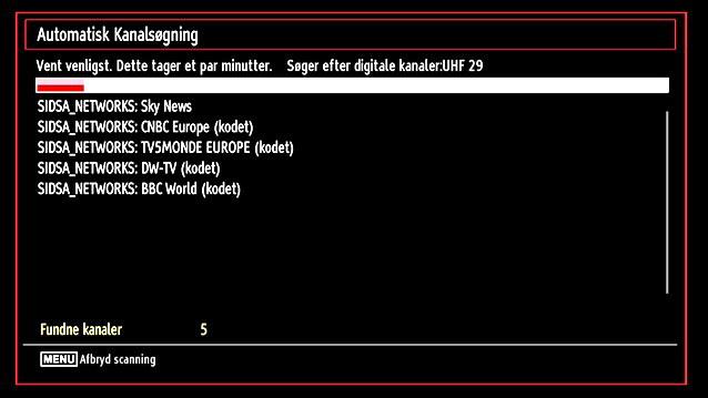 Den følgende meddelelse vises på skærmen: Vælg Ja eller Nej ved at markere elementet med eller knapperne og trykke på OK. Du kan vælge frekvensområdet fra denne skærm.