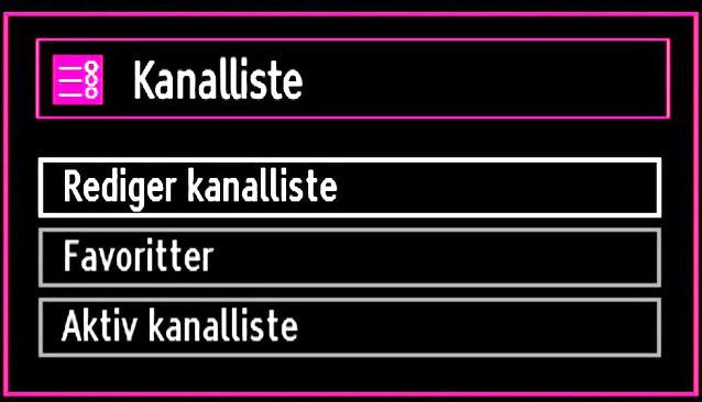 Administration af stationer: Kanalliste Tv et sorterer alle gemte stationer i kanallisten.