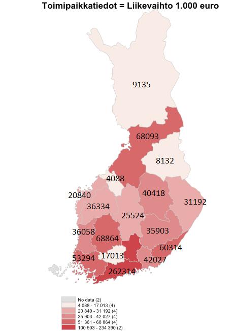 Lähde: Toimiala Online/Tilastokeskus, yritys- ja