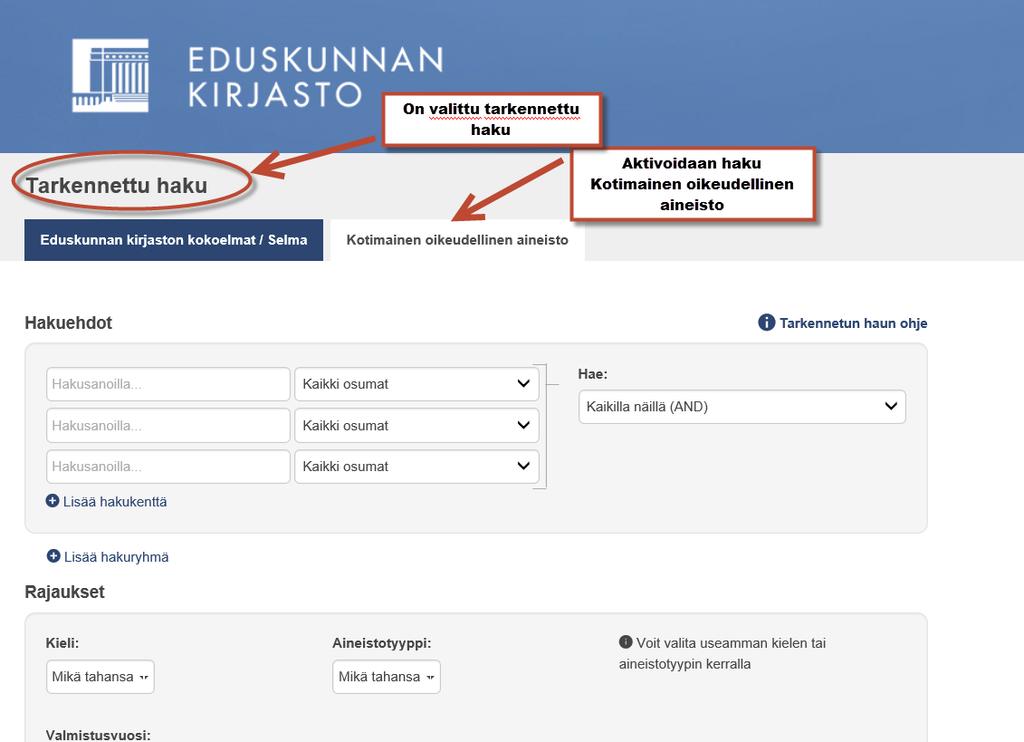 Rajaus - Kotimainen oikeudellinen