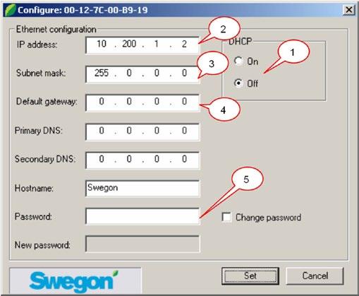 Jos haluat määrittää Super WISE:lle toisen staattisen osoitteen, aktivoida DHCP:n, muuttaa aliverkon peitettä tai yhdyskäytävää, toimi seuraavasti: Käytä Golden Gate Config ohjelmaa *), jonka voi