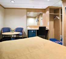 Koko: 14,5 m². B2T Inside Comfort Plus deck 7, 9 Large 2-person inside cabin. Modern interior design. Double bed (160 cm). Telephone, TV, hair dryer and WiFi. Area: 11 m².