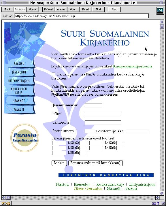 Lomakkeiden peruskontrollit Syötekentät Tekstikenttä (text box) Valintojen tekeminen Radiopainike (radio button) Valintaruutu (check box) Valintalista