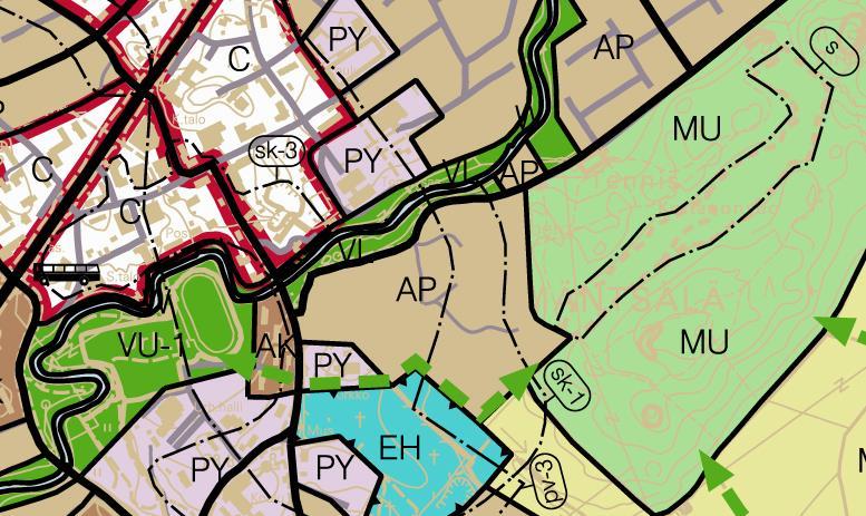 18 3.2.2 Yleiskaava KAAVA-ALUE Kirkonkylän oikeusvaikutteisessa osayleiskaavassa 2020 (kunnanvaltuusto hyväksynyt 14.