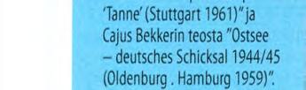 Saksalaisten toiminnan osalta on päälähteinä käytetty Ursula von Gehrsdorffin tutkimusta "Der Operationsplan 'Tanne' (Stuttgart 1961)"ja Cajus Bekkerin teosta "Ostsee -deutsches Schicksal 1944/45