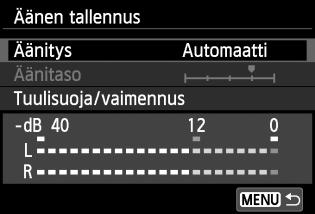 3 Videovalikkotoimintojen asetukset Ristikkonäyttö Asetuksella [Ristikko 1l] tai [Ristikko 2m] voit näyttää ristikon, joka helpottaa kameran pitämistä pysty- tai vaakasuunnassa.