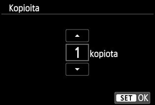 Helppo tulostus -toiminnolla voit tulostaa toisen kuvan samoilla asetuksilla. Valitse kuva ja paina <l>-painiketta. Helppo tulostus - toiminnolla tulostetaan aina 1 kopio.