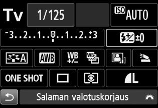 104, 106) Mittaustapa (s. 117) Aukko (s. 112) Ensisijainen huippuvalotoisto* (s. 299) ISO-herkkyys (s. 92) Salaman valotuskorjaus (s.