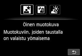 Tarkista kohteen kirkkaus. Kun kuvaat heikossa valossa, sisäinen salama välähtää automaattisesti, jotta kohde valottuu oikein. Kuvan kirkkaus on syytä tarkistaa kuvauksen jälkeen.