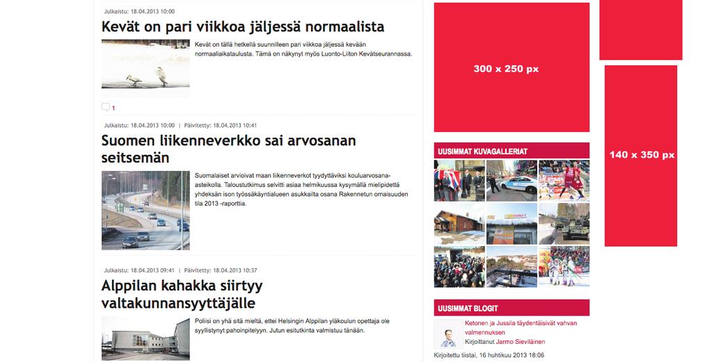 30 e/cpm, frekvenssi 2 Panoraama 7 e/cpm Boksi ylempi 6 e/cpm