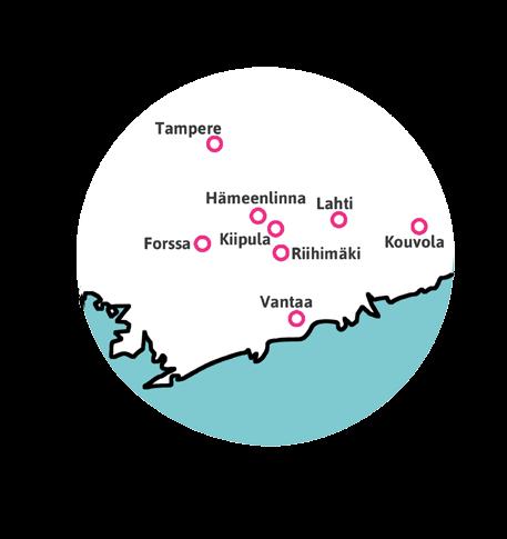 25, 13100 Hämeenlinna Forssa Saksankatu 46 F, 31300 Forssa Kouvola Kauppakatu 5, 45700 Kuusankoski