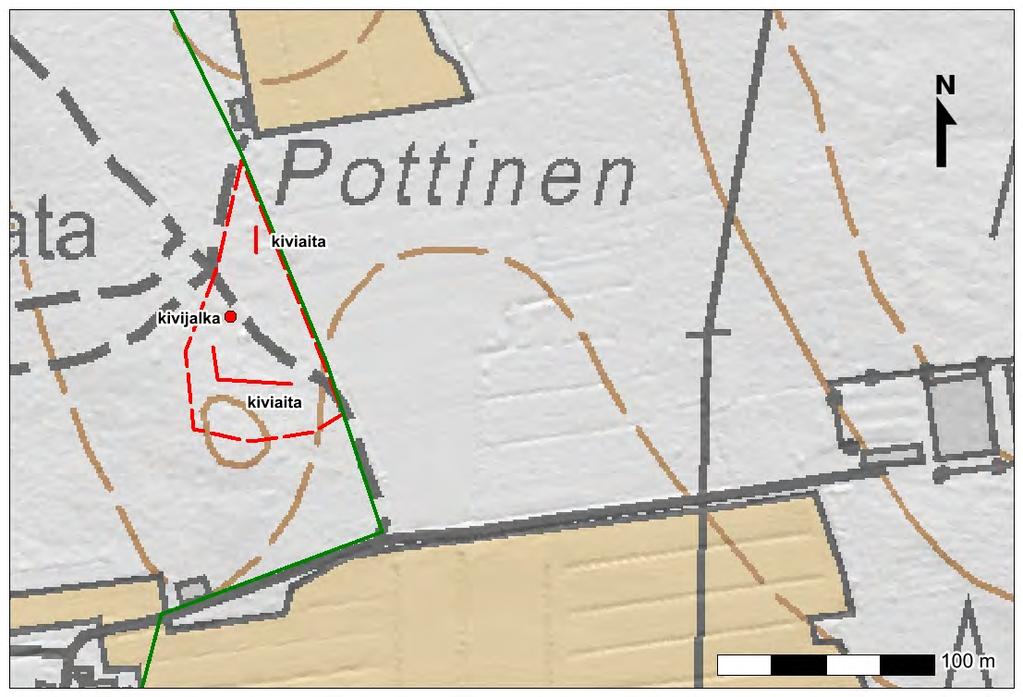 Pottisten rakenteet peruskartan ja