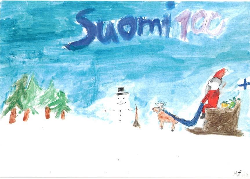á 1,20 Weihnachtskarten gemalt von Schülern