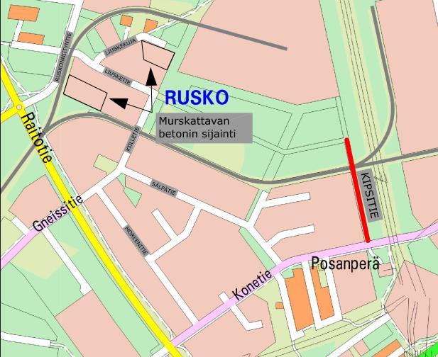 1. JOHDANTO Kipsitien rakentamiskohde sijaitsee Oulussa Ruskon kaupunginosassa (Kuva 1). Kipsitielle oli tehty aiempi katu- ja rakennussuunnitelma käyttäen perinteisiä rakennusmateriaaleja.