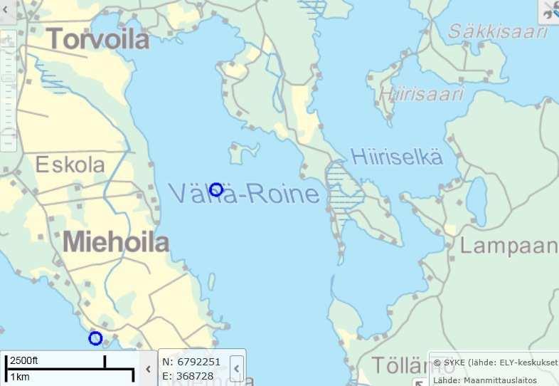 laskenut alle kuin juuri 200 mv tuntumaan. Pohjanläheisessä vedessä rautapitoisuus ei noussut 590 µg/l korkeammalle.