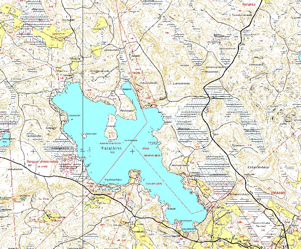 Valajärven valuma-alueella (15,01 km 2 ) on metsää, harjuja, ojitettuja soita ja vain vähän peltoja. Valajärvi on ns. latvajärviä, ja valuma-alueella on vain yksi pieni Likolammi.