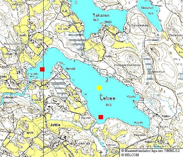 9.1. Lehee (35.791.1.001; A= 104,22 ha, max. syvyys 2 m, V= 1,6 milj. m 3 ; lähivaluma-alueen A= 844 ha, rantaviiva n.