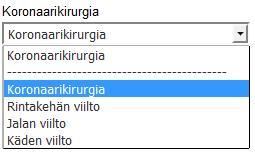 sairaala) Toimenpideryhmä (ei rajausta tai tietty toimenpideryhmä)