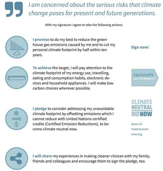 who sign up, like me, agree to decrease their own carbon footprint by