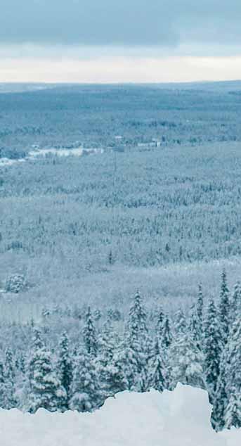 The ski slopes provide fantastic views over the town and the Kemijoki River.