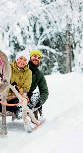 Kylmä vesi piristää ja karaisee Chilly water refreshes and toughens 27 Info & Sights 28 Konttaniemi is an authentic Lappish reindeer farm Konttaniemi on aito lappilainen porotila 30 Suomalaisen