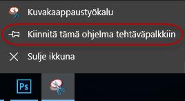 Ohjelmaa ei voi avata millään pikapainikkeella, jonka vuoksi suosittelen sen