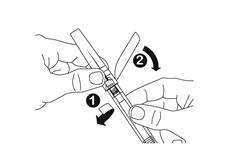 Vaihe 18: Neulan kiinnittäminen Älä koske neulan päähän äläkä ruiskun kärkeen. Ota turvaneula läpipainopakkauksesta.