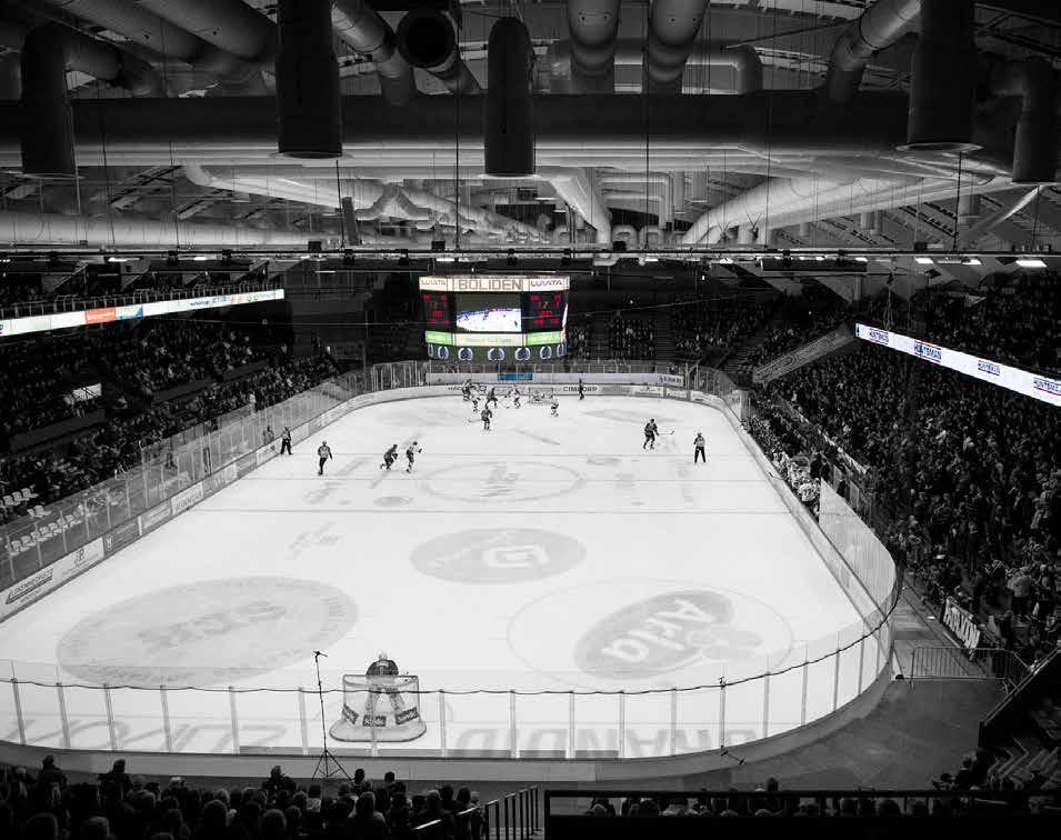 AREENA 11/26 LED-TAULUT Legendaarisen Isomäen seisomakatsomon yläpuolelle sijoitetut LED-taulut takaavat myös TV-näkyvyyden edulliseen hintaan.