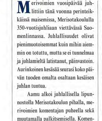 Järjestöt Sininen Reservi Merivoimien vuosipäivä 9.7.