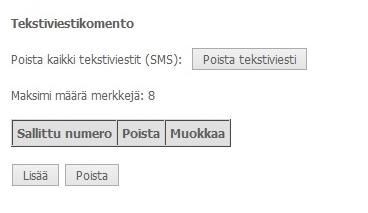 Hälytä SMS-viestillä Kun toiminto on käytössä, lähettää laite ilmoituksen tekstiviestillä, kun ulkoverkon julkinen IPosoite muuttuu - Käytössä olevan SIM-kortin pitää tukea tekstiviestien lähetystä,