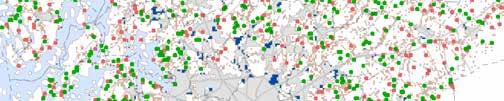 Turun kaupunkiseudun YKR-taajamat ja niiden ulkopuolinen asutus 2005 2010.