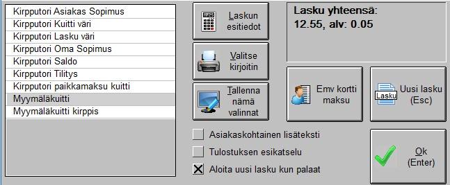 Valitse painikkella Tulosta