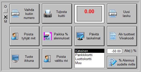 Avaa päävalikosta Myymälä kassa Valitse painikkella Paikka %