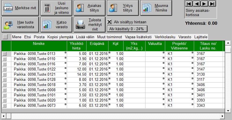 Avaa päävalikosta Asiakas kortisto Asiakas