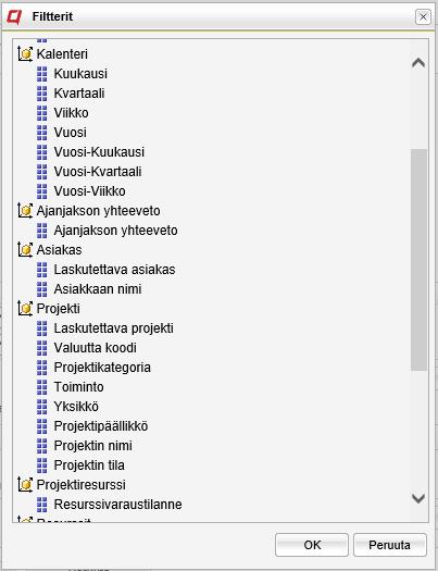 Filtterivalikoima Filtterin oletusasetuksia muutetaan suppilon filtterin jäsenten valikoima. kuvakkeesta.