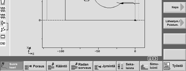 välillä Ohjelmointigrafiikka Ohjelmointigrafiikka näyttää työkappaleen