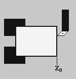 Pituuden X mittaus Pituuden Z mittaus Työkappaleen syrjän sijainti syötetään X0:na tai Z0:na. Jos X0:lle tai Z0:lle ei ole syötetty arvoa, arvo otetaan oloarvonäytöstä.