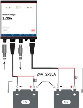 Tuotteet - Akkulaturit 7 A, 15 A, 30 A ja 35 A MarineCharger 35 A DEFA MarineCharger 1x35 A ja 2x35 A ovat tehokkaita ja kompakteja akkulatureita.