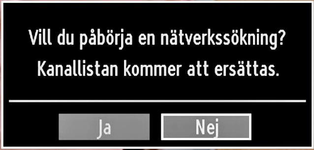 Nätverkskanalsökning Välj Nätverkskanalsökning från installationsmenyn genom att använda eller - och OK-knapparna. Skärmen för val av nätverkskanal visas.