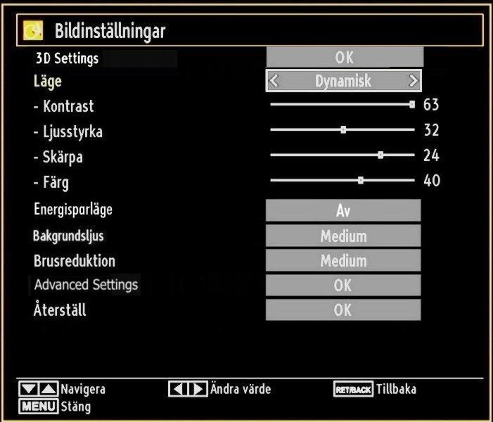 3D-bilden kanske inte syns eller ser konstig ut när du tittar i starka ljusförhållanden. Du kan avnjuta 3D-bilder på din TV genom att använda de medföljande 3D-glasögonen.