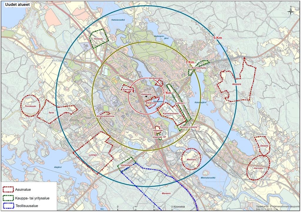 3.1.13 Liikenne Koko kantakaupunkia koskevan yleiskaavan taustaksi on laadittu vuosien 2012 2013 aikana Hämeenlinnan liikenneverkkoselvitys (Sito Oy, 2013).