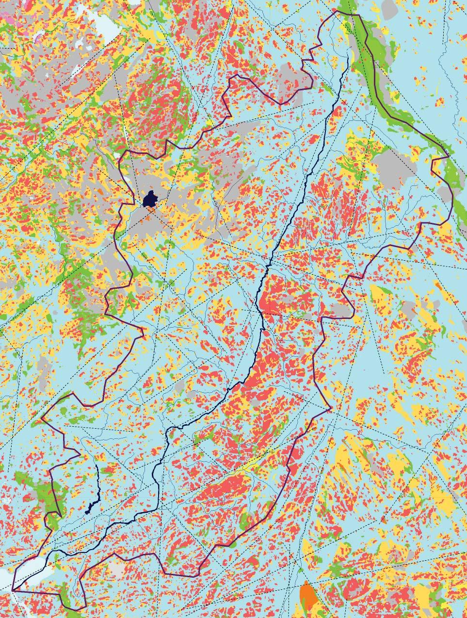 Maaperäkartta 1: 250 000 kallio moreeni siltti valuma-alue Pöytyän kko Riihikoski Oripää savi turve hiekka / sora murroslinja LUKU 2.